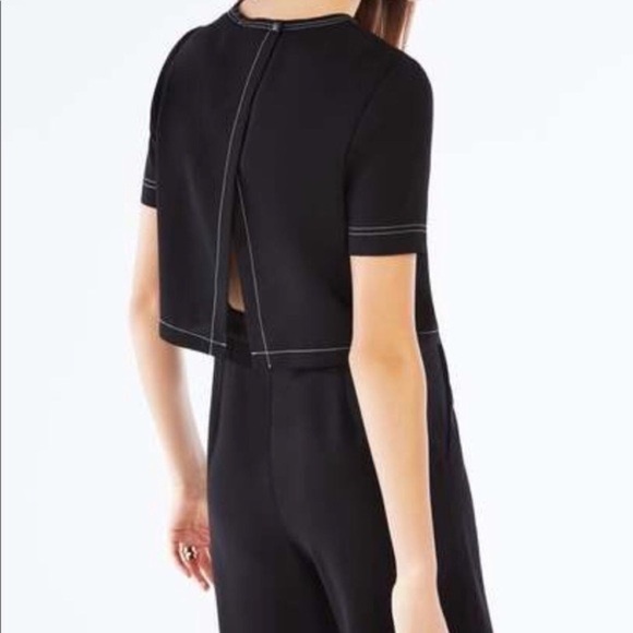 BCBGMaxAzria Richmond Black Short Sleeve Long Bermuda Short Romper Size Small - Picture 2 of 10